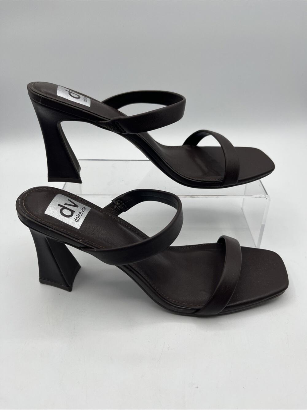 DV Dolce Vita Women DV Yorke Two-Band Square-Toe High Heel Dress Sandals 8.5 NIB
